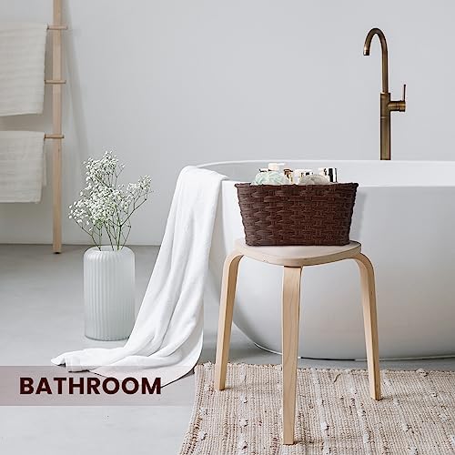 Onlytak Wicker Storage Baskets, Baskets for Shelves, Toilet Paper, Woven Storage Baskets for Organizing, Brown, 12" x 12" x 6", 2-Pack - Image 4
