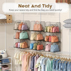 2 Pack Purse Organizer for Closet,Stackable Handbag Storage Holder - Image 6