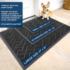 OLANLY Front Door Mat Outside 35x23, All-Season Absorbent Rubber Doormat - Image 2