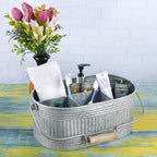 Alpha Living Home Farmhouse Utensils Caddy, Antique Gray, 18.5 x 14.5 x 3 in - Image 3