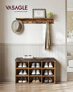 VASAGLE Shoe Bench with Cushion, 9 Compartments, 11.9 x 30.9 x 18.9 Inche - Image 2