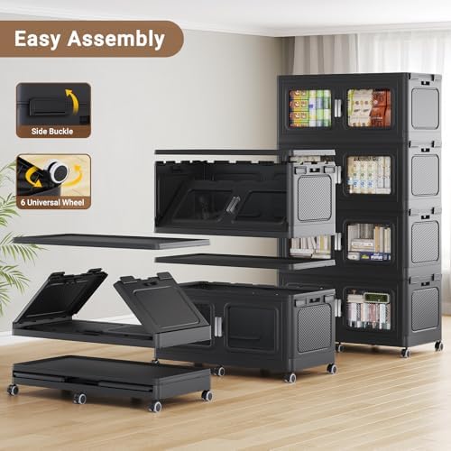 BROVIEW 300 Qt Extra Large Stackable Storage Bin with Lid, 1 Pack Black - Image 5