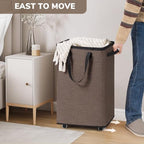 Goodpick 75L Collapsible Laundry Baskets with Removable Wash Bag and Wheels - Image 3