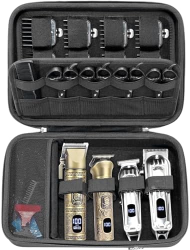 RAIACE Hard Travel Storage Case Compatible with Hair Clippers, Carrying Bag for Hair Cutting Barber Supplies, fit for Ufree/for Wahl Guard Grooming Kits. -Black by RAIACE