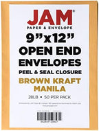 JAM PAPER 9 x 12 Open End Catalog Premium Envelopes with Peel and Seal Closure - Brown Kraft Manila - 50/Pack (Pack of 4) - Image 6