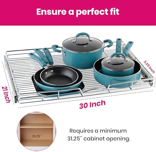 HOLDN’ STORAGE Pull Out Cabinet Organizer, 30”W x 21”D Cabinet Drawer - Image 3
