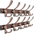 Dseap Coat Rack Wall Mount, Heavy Duty 12-Gauge Base vs Flimsy 1mm, Double-Thick Solid Anti-Snap Hooks, 16” Stud-Mount,Stainless Steel Hanger for Clothes Hat Entryway Closet, Antique Copper,Pack of 2 by Dseap