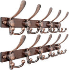 Dseap Coat Rack Wall Mount, Heavy Duty 12-Gauge Base vs Flimsy 1mm, Double-Thick Solid Anti-Snap Hooks, 16” Stud-Mount,Stainless Steel Hanger for Clothes Hat Entryway Closet, Antique Copper,Pack of 2 by Dseap
