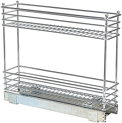 Household Essentials Chrome 2-Tier Sliding Cabinet Organizer, 5" - Image 7
