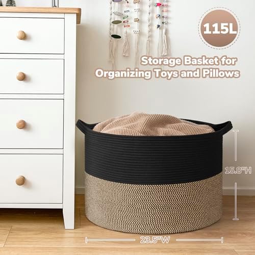 Goodpick 115L Extra Large Storage Basket for Blankets Toys for Nusery Room - Image 3
