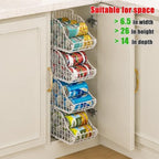 Sonyabecca 4-Pack Stackable Can Rack Organizer for Kitchen Pantry，White - Image 3