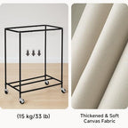 StorageWorks 2 Section Laundry Hamper, 100L Beige Sorter Cart with Wheels - Image 5