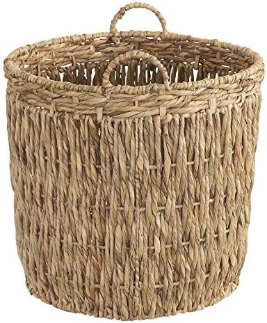 Household Essentials Tall Wicker Floor Basket, Woven Decorative Basket with Handles, Handmade, Great for Laundry and Storage, Natural - Image 5
