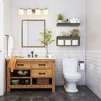 QEEIG Bathroom Shelves Over Toilet Wall Mounted (Grey, Set of 2, 15.7") - Image 2