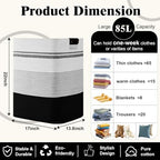 Laundry Hamper, 85L Tall Laundry Basket with Leather Handles, Rectangle Large Clothes Hamper for Organizing, Cotton Woven Laundry Baskets Storage Hampers for Bedroom, Nursery, Living Room - Image 4