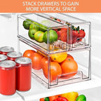 Sorbus Fridge Drawers - Clear Stackable Pull Out Refrigerator Organizer Bins - Food Storage Containers for Kitchen, Freezer, Vanity & Fridge (3 Pack | 1 Large, 2 Small Stackable Drawer Bins) - Image 7