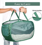 4 Pack Collapsible Laundry Baskets, Foldable Laundry Basket with Pocket, Durable Pop Up Hampers, Reinforced Handles Dirty Clothes Hamper for Laundry, Bedroom, Bathroom, Dorm, Travel or Camping Green - Image 6
