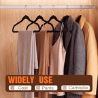 Flottian 60 Pack Black Velvet Hangers Non Slip,Felt Hangers with Gold Hook - Image 6