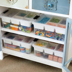 MACOPRO 17QT Clear Plastic Box Craft Storage Bin with Removable Tray & Lid - Image 6