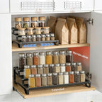 Expandable Spice Rack Organizer for Cabinet 3 Tier Spicy Shelf Black 1Pack - Image 2