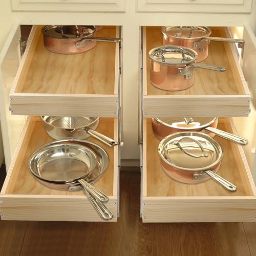 Mulush Pull Out Cabinet Organizer 20''W×21''D×16''H Soft Close Slide Out Wood Drawer Shelves for Kitchen, Finished, Bottom Assembly(Cabniet Require Opening >20.5'', Depth>21.5'', Height>16.5'') - Image 2