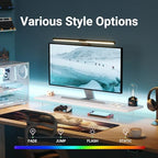 AFOOYO Monitor Stand Riser,31.5-Inch LED Light Wood Computer Monitor Stand with Adjustable Acrylic Legs,Desk Accessories Desktop Organizer Stand for, Computer,Laptop,Printer,PC TV Screen Riser,White - Image 3