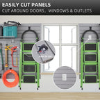 FRAYSCENT Slat Wall Paneling Garage Wall Organizer, Slatwall Panels Garage Tool Organizer Wall Mount Garage Slat Wall Storage Systems, Slat Board PVC Wall Panels Garage Storage (Grey, 8ftx4ft) - Image 4