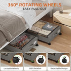 Somdot Under Bed Storage with Wheels, 2 Pack Under Bed Storage Containers - Image 4