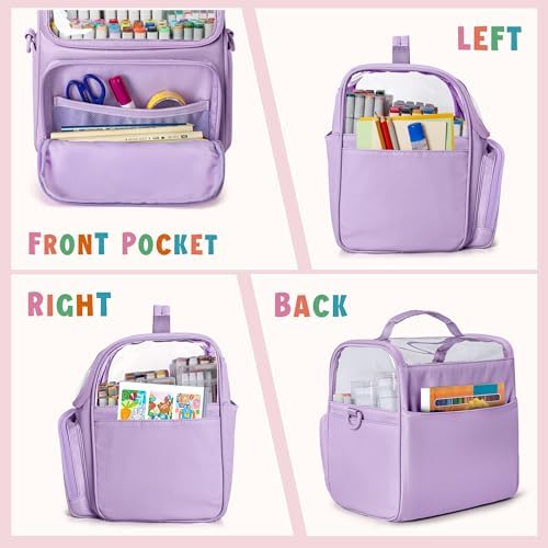 Rexmica Large Marker Organizer Case Storage Bag for 180 Marker Pen, Purple - Image 3
