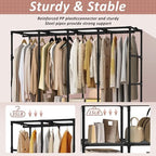 Wardrobe Closet, Quick and Easy Assembly, Gray Portable Closet - Image 4