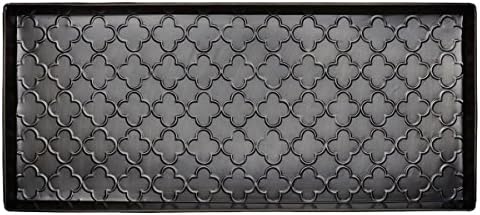 HF by LT Trellis Pattern Metal Boot Tray, 30 x 13 inches, Keeps Dirt, Muck, Grass, Snow, and Water from Boots, Antique Zinc Finish by HFbyLT