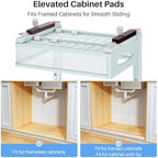 Under Sink Organizer, 2 Tier Pull Out Under Cabinet Organizer Shelf with Pad for Framed Cabinets, Metal Slide Out Under Sink Storage, Mesh Sliding Drawers for Kitchen Bathroom Laundry(Blue, 1 Pack) - Image 7
