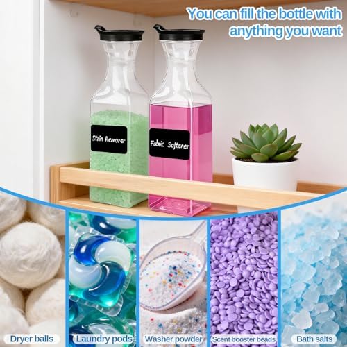 6 Pack Laundry Detergent Dispenser, 54oz Plastic Fabric Softener Dispenser for Powder & Bleach, Liquid Laundry Detergent Container, Clear - Image 6