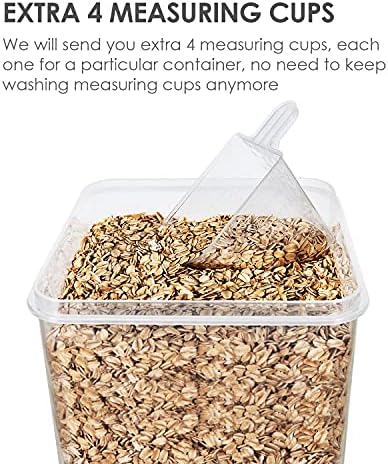 Vtopmart Extra Large Tall Airtight Food Storage Containers, 4 Pieces 5.9qt/6.5L Plastic PBA Free Kitchen Pantry Canister for Spaghetti, Flour and Baking Supplies, with 24 Labels, Black (Pack of 2) - Image 5