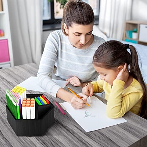 Colored Pen Pencil Holder Organizer for Desk with 7 Compartments - Image 3