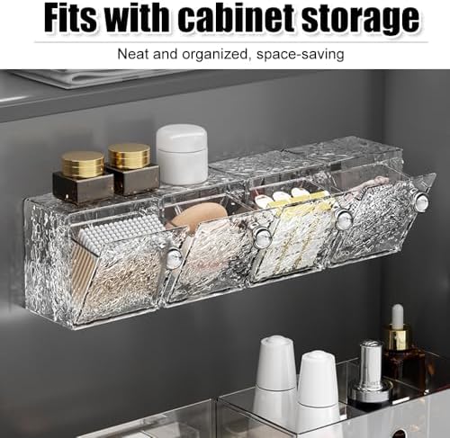 MiOYOOW Cotton Ball Dispenser, 3PCS Slanted Open Bathroom Storage Box Wall Mounted Makeup Containers for Lipstick Cotton Swabs Hair Bands Makeup Pads - Image 6