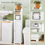 Haotian Toilet Paper Storage Cabinet, 7.8 x 9 x 39 in, White - Image 5