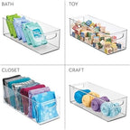 iDesign Plastic Stackable Pantry Bin with Handles, Set of 4, Clear - Image 7