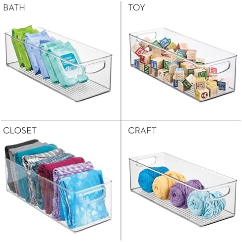 iDesign Plastic Stackable Pantry Bin with Handles, Set of 4, Clear - Image 7