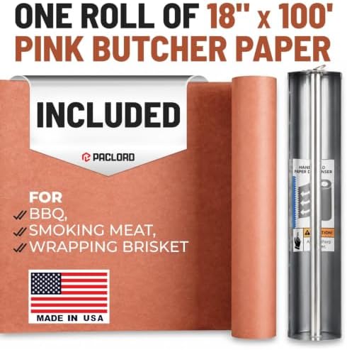 Hand-Held Paper Roll Dispenser with 18" x 100' Pink BBQ Butcher Paper - Image 6