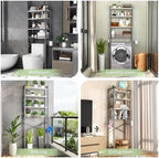 Kalrin Over-The-Toilet Storage Rack, 4-Tier Bathroom Organizer Shelf Over Toilet with Adjustable Shelf and Basket, Freestanding Space Saver Bathroom Shelves Above Toilet for Room (Gray- White) - Image 3