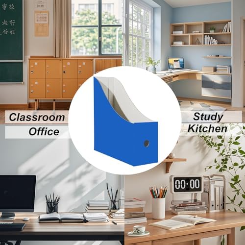 Limitliho 24 Pack Blue Cardboard Magazine File Holder for Desk or Shelves - Image 4