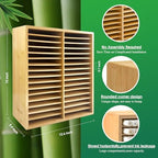 Marker Organizer for 288 Markers,Bamboo Wooden Desk Storage Organizer Rack,Markers Pens Pencils Art Brushes Storage Holder for Home Classroom Office Decor - Image 2