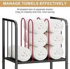 3-Tier Freestanding Towel Racks for Bathroom, Black Towel Rack Stand - Image 3