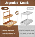 Bamboo Under Sink Organizer - 2 Tier Pull Out Cabinet Shelves with Adjustable Height, Undersink Storage Slide Out for Kitchen Bathroom Cabinet Pantry - Image 4