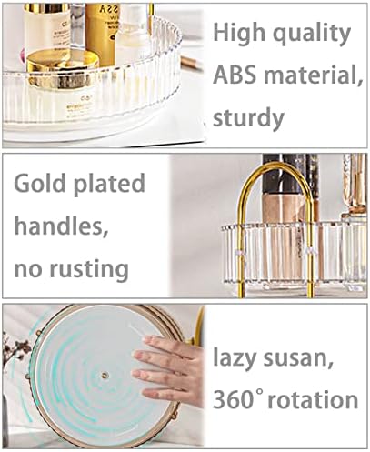 shuang qing Rotating Makeup Organizer for Vanity, Large Capacity Skincare Perfume Storage, Bathroom Counter Organizer, 360 Spinning Cosmetic Dresser Countertop Organizers (Clear, 3 Tier) - Image 3