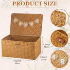 Geelin Seagrass Wedding Card Basket with Card Banner,14 Inch,Natural Color - Image 2