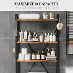Over The Toilet Storage Cabinet, Freestanding Bathroom Shelf with Hooks - Image 4