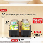 SpaceAid Pull Out Spice Rack Organizer for Cabinet, Heavy Duty Slide Out Seasoning Kitchen Organizer, Cabinet Organizer, with Labels, 7.7" W x10.8 D x4 H, 2 Drawers 1-Tier - Image 2