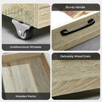 TIOPGHAD 2-Pack Under Bed Storage Drawers Organizer with Wheels, Oak - Image 6